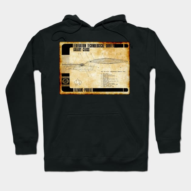 Federation Technological Survey Star Ship Profile Hoodie by Starbase79
